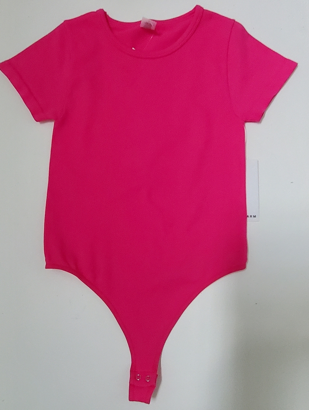 LOVE CHARM HOT PINK SHORT SLEEVE BODYSUIT